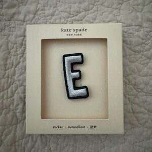 E letter embroidered Kate Spade sticker